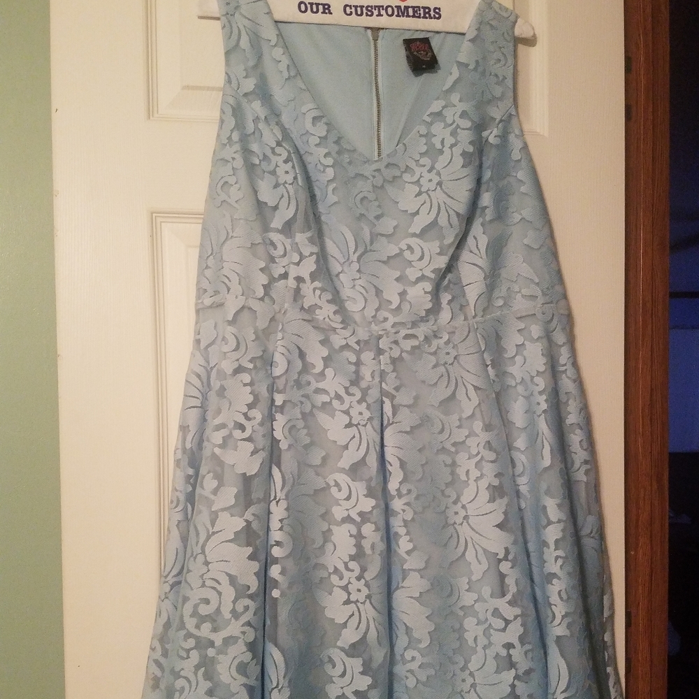 Ice blue Rebel Wilson dress